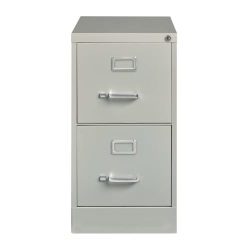 Hirsh 26.5" Deep 2 Drawer Letter Width Vertical File Cabinet, Commercial Grade, Light Gray
